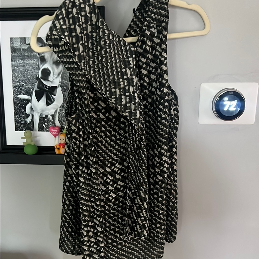 Who What Wear Black and White One Shoulder Sundress